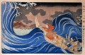 佐渡島へ向かう角田の波の中 江戸時代 歌川国芳 浮世絵
